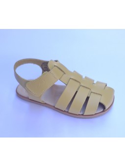 FlexiNens sandalia romana amarillo, respetuosa para niño y niña